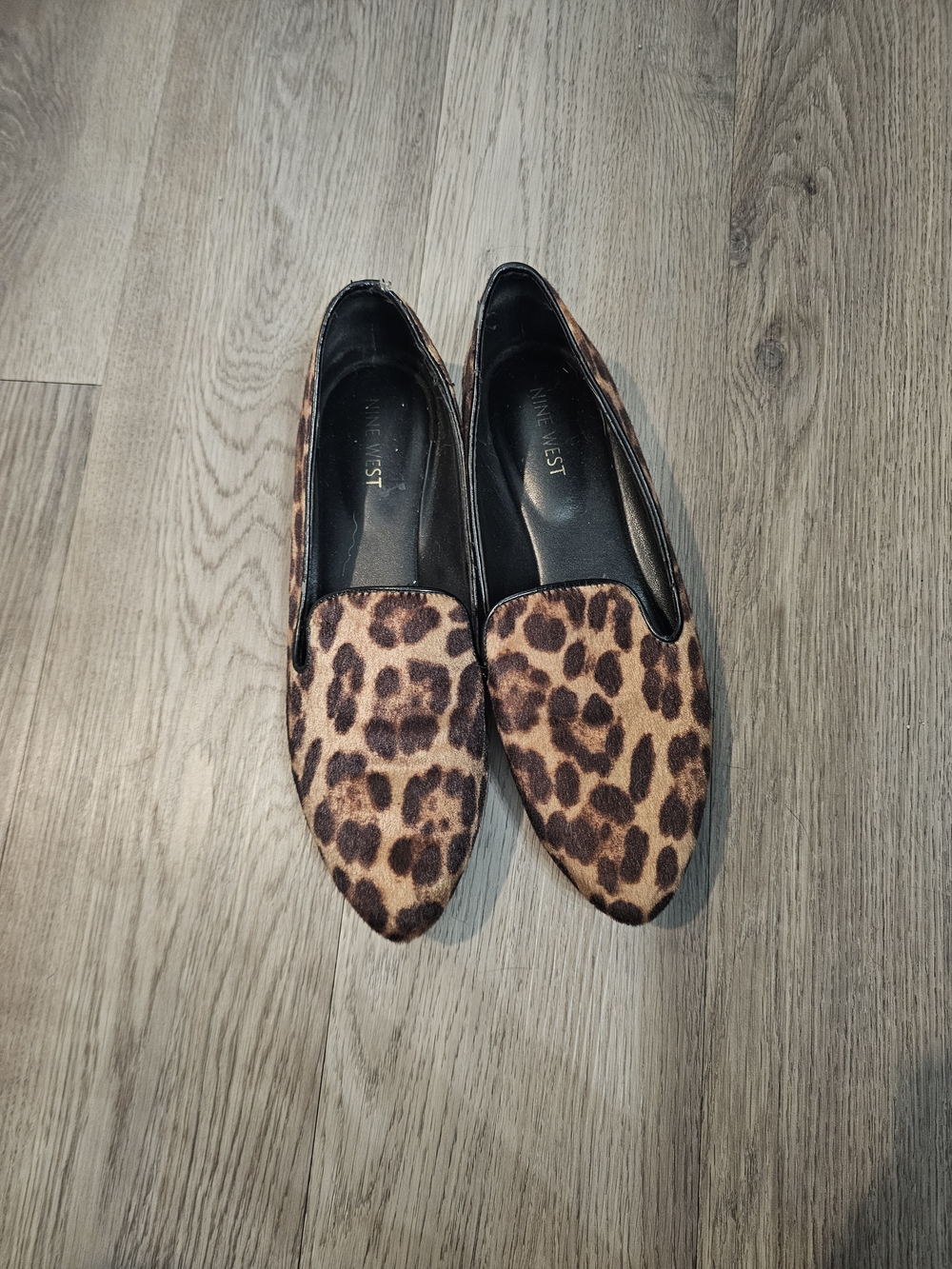 Nine West Leopard-Print Pointed Loafers - Brown/Black